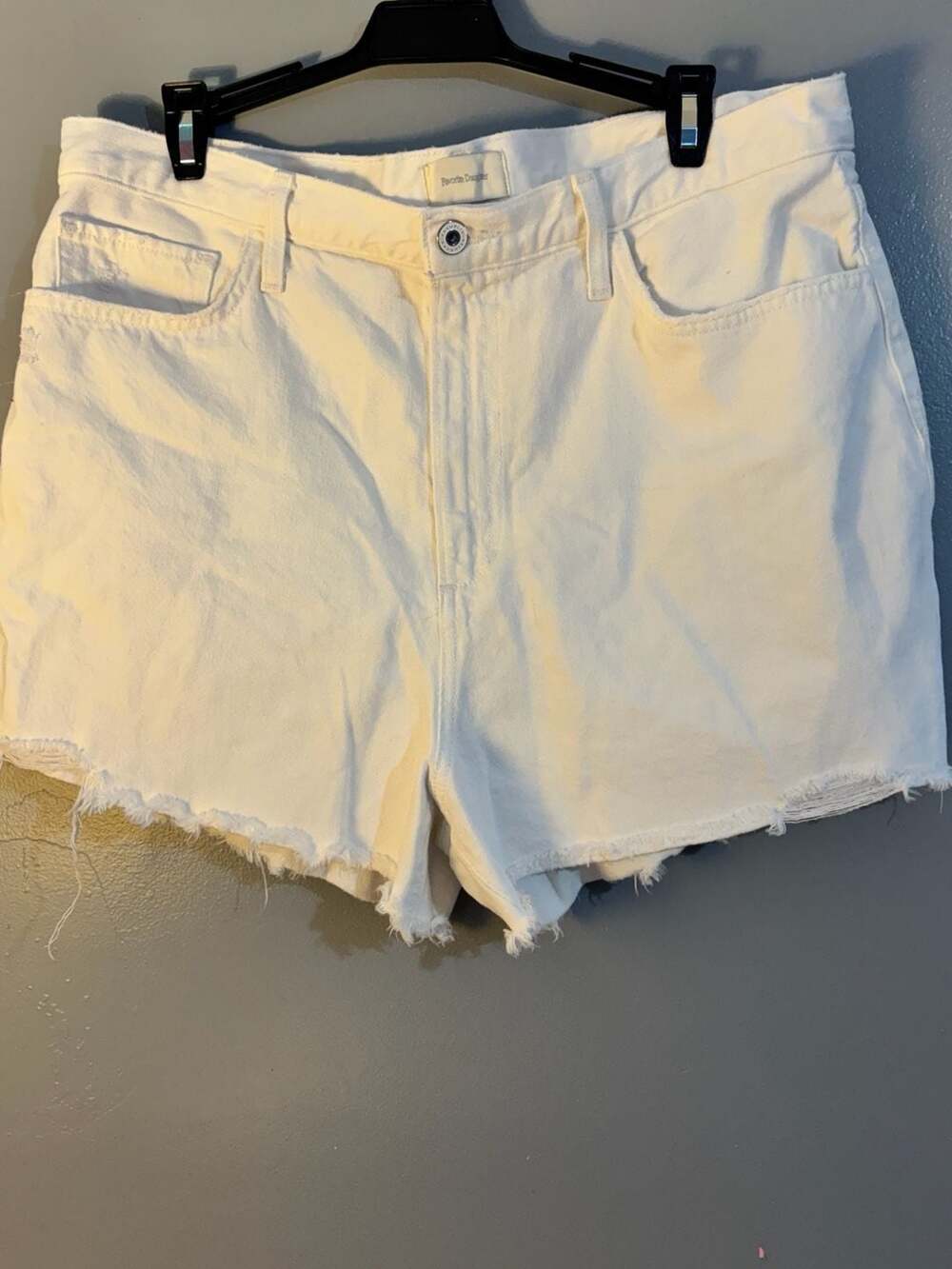 Favorite Daughter White Denim Cut-Off Shorts 33